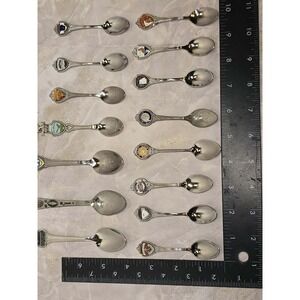 Vintage State‎ Souvenir Spoon Lot Silver Tone Enamel Travel Collectible Set